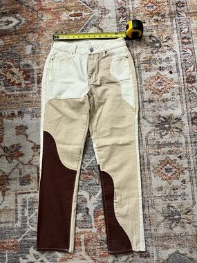 PacSun Two-Tone Beige & Brown Straight Leg Pants
